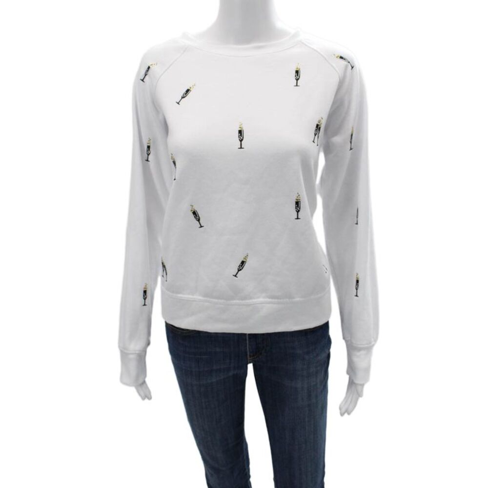 Philosophy By Republic Womens Pullover Sweatshirt Beer Graphic White Size M